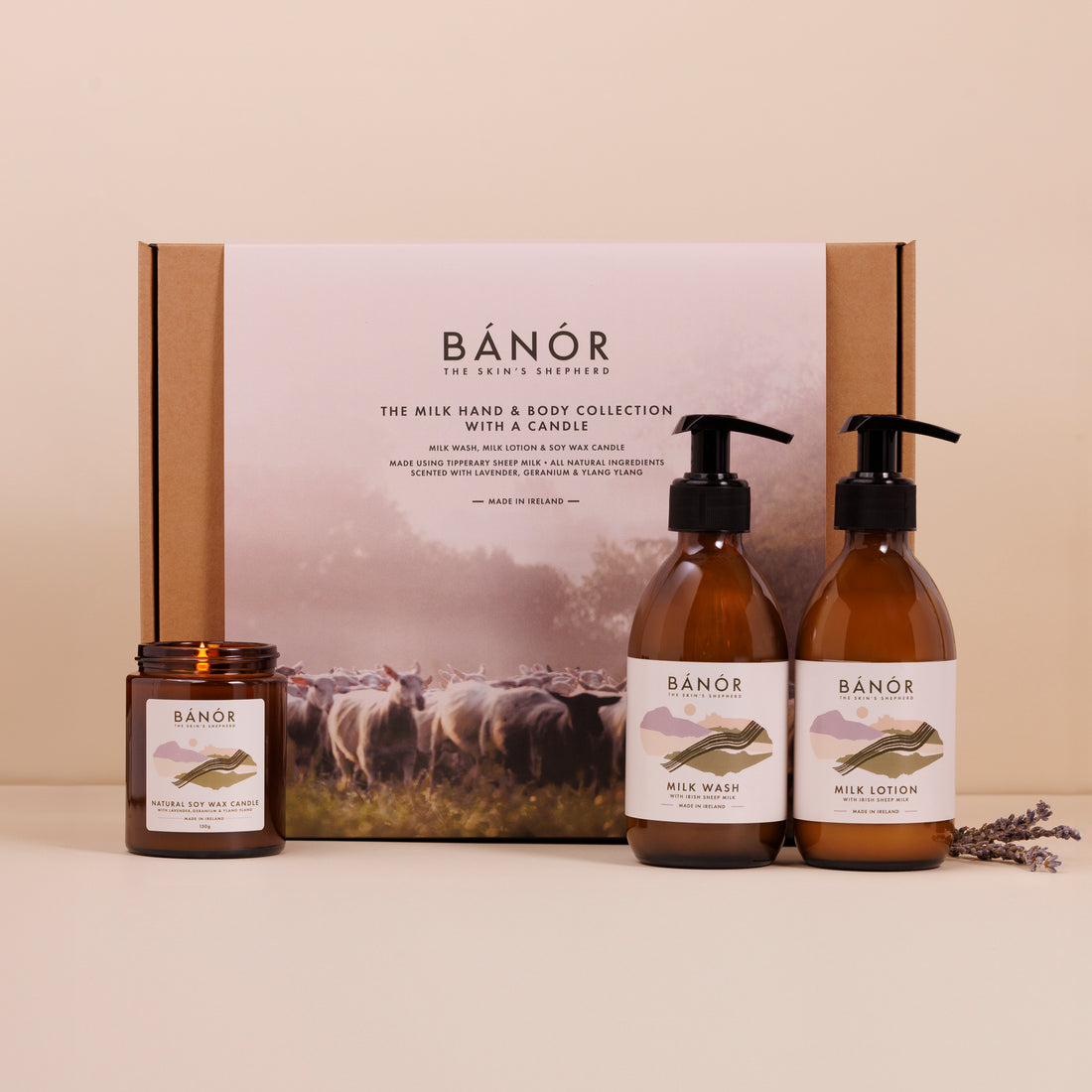 The Milk Hand & Body Collection with a Candle